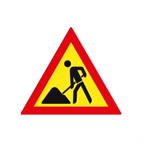 Construction Theme Road Work Warning Sign Transparent Sticker